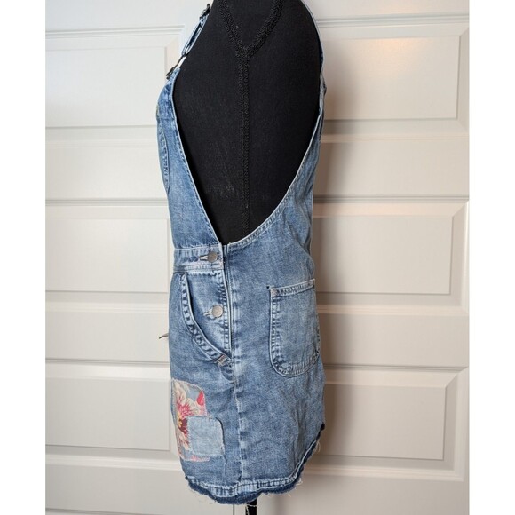 Polo Ralph Lauren Youth Size 16 Overall Dress Denim Jumper Distressed Patchwork - Picture 4 of 11